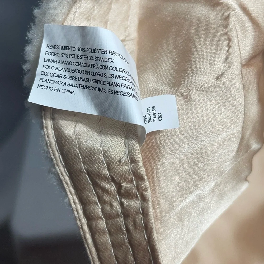 Cat & Jack Off-White Sherpa Satin Lined Baseball Cap OSFM NWT 2024
